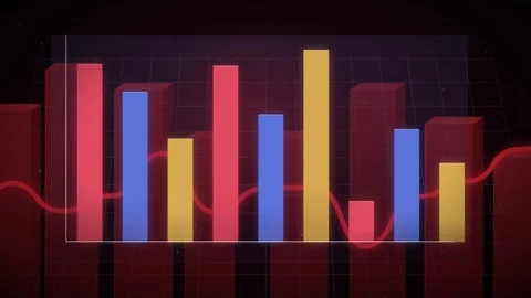 Red Bar Chart With Emerging Data Columns... | Stock Video | Pond5