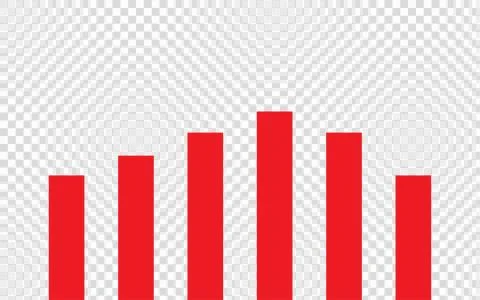 Red bar chart graph. Business data visualization. Stock Illustration