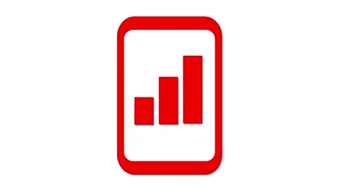 Red bar chart icon Stock Footage 280285570