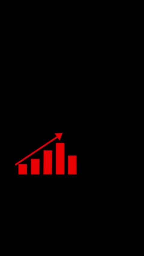 Red bar chart illustration on black background representing business growth.. Vídeo Stock 331572745
