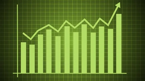 Red Bar Chart Showing Upward Trend Animation, A bar chart with an upward tr.. Stock Footage 304245942