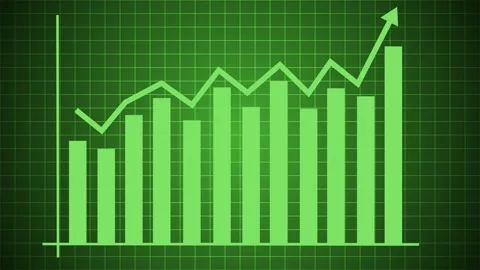 Red Bar Chart Showing Upward Trend Animation, A bar chart with an upward tr.. Stock Footage 304245943