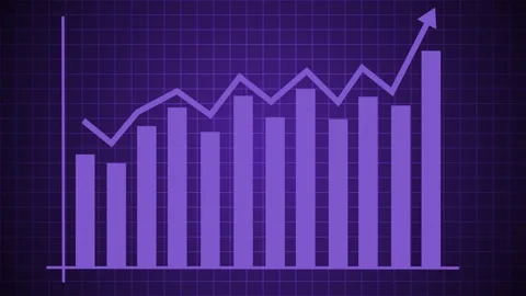 Red Bar Chart Showing Upward Trend Animation, A bar chart with an upward tr.. Stock Footage 304245950