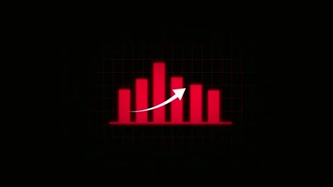 Red bar graph animation rising upward trend business finance growth statist.. Stock Footage 321444825