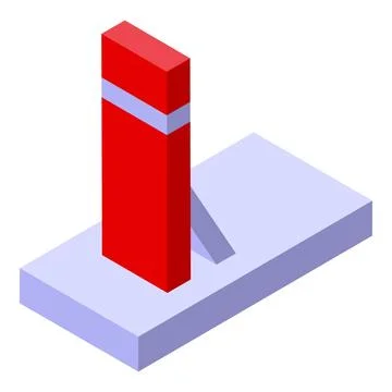 Red bar graph growing on platform showing increasing statistics Stock Illustration