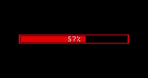 Red Bar indicator with percentage increasing from 0 to 100 percent  Stock Footage 296544461