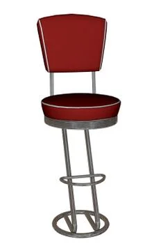 Red bar stool - 3D render Stock Illustration