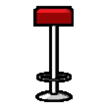 Red bar stool standing on white background illustration Illustrazione stock
