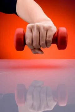 Red Barbell Foto stock
