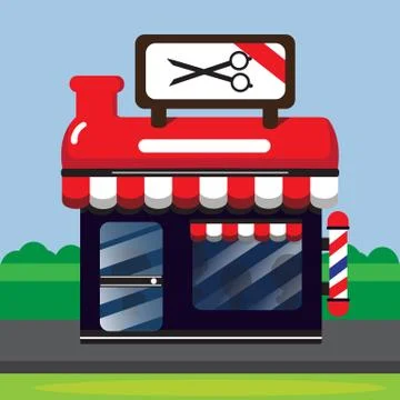 RED BARBER SHOP Stock Illustration