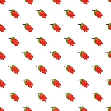 Red barberry berries seamless pattern vector background Illustrazione stock