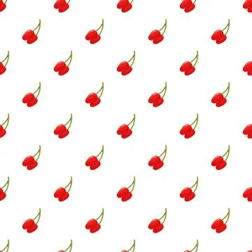 Red barberry berries seamless repeating pattern background Stock Illustration