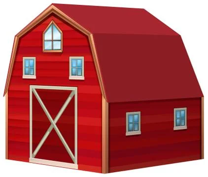 Red barn in 3D design Stock Illustration