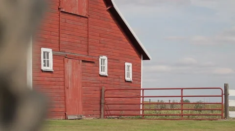 Red Barn Classic (revealed by Tractor Tire) Stock Footage