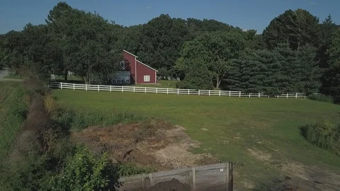 Red Barn in the country 2 Stock Footage 111496684