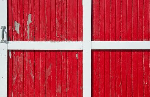 Red barn door Stock Photos