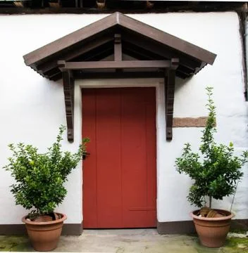Red barn gate Stock Photos