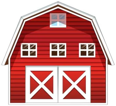 A red barn house Stock Illustration
