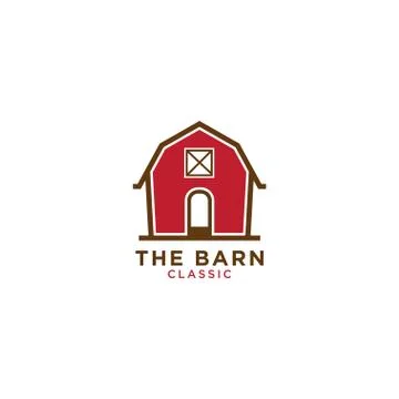 Red barn logo design template Stock Illustration
