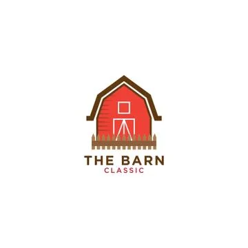 Red barn logo design template Stock Illustration