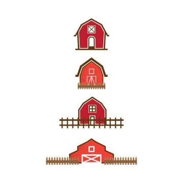 Red barn logo design template Stock Illustration