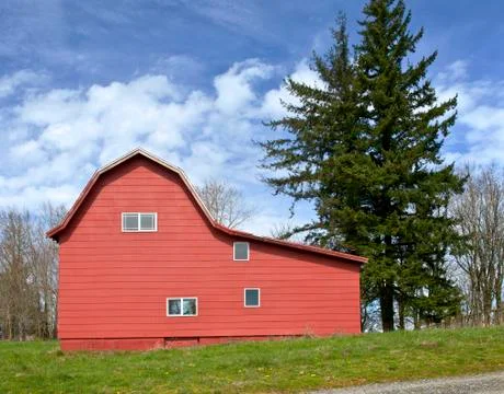 Red barn oregon. Stock Photos