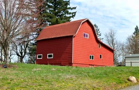 Red barn oregon. Stock Photos