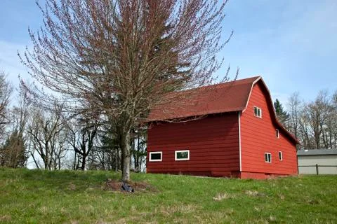 Red barn oregon. Stock Photos