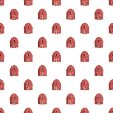 Red barn pattern creating farm background design 스톡 일러스트