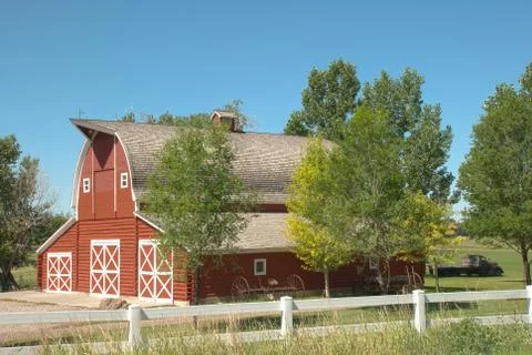Red barn Stock-Fotos