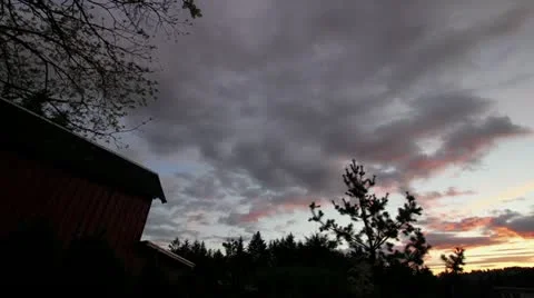 Red Barn Sunset Timelapse 1080p Видео 10821609