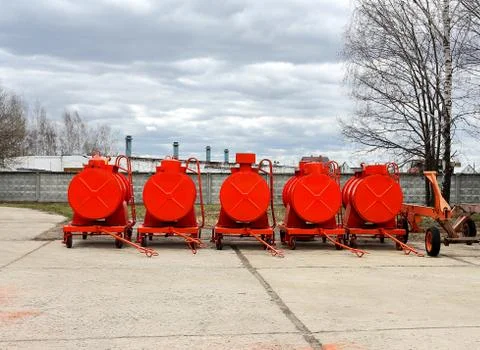 Red barrels Stock Photos