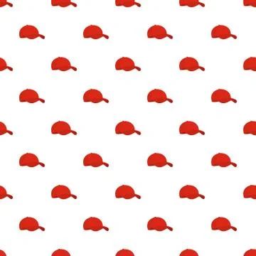 Red baseball cap pattern seamless イラスト素材