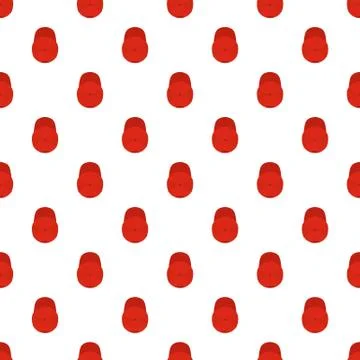 Red baseball cap pattern seamless Stock Illustration