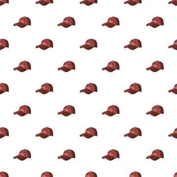 Red baseball hat pattern Stock Illustration