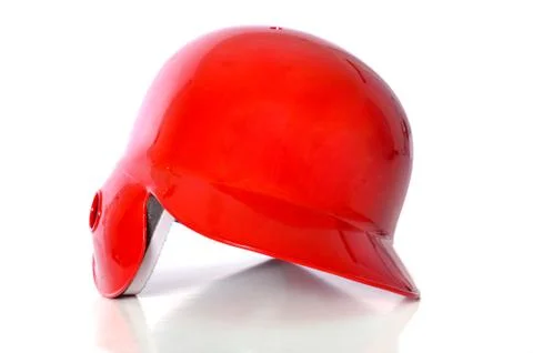 Red baseball helmet Stock Photos