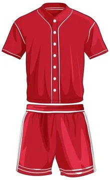 Red Baseball Uniform Vector Illustration Stock Illustration