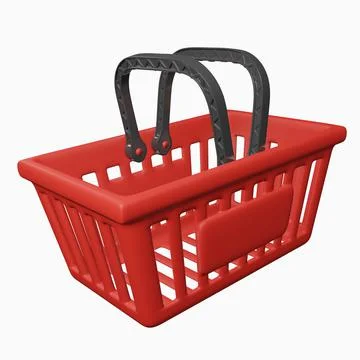Red basket. Shopping in the store Stock Illustration