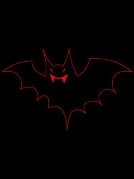 Red bat in flight on a black background. Stock Photos