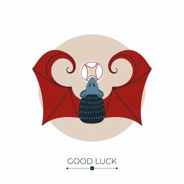 Red bat lucky charm Stock Illustration