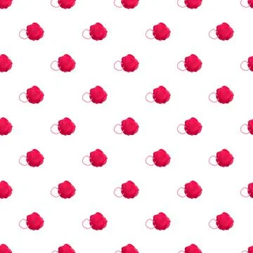 Red bath puff seamless pattern texture background Stock Illustration