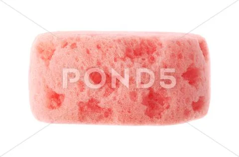 Red bathing sponge isolated over the white background Stock Photos