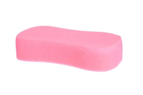 Red bathing sponge over white background Stock Photos
