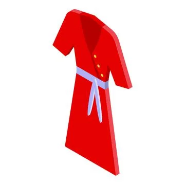 Red bathrobe icon isometric vector. Fabric cloth Stock Illustration