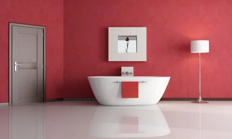 Red bathroom Stock Illustration