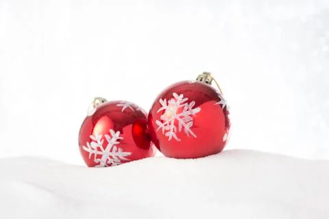 Red Baubles Foto stock