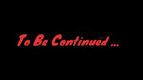 Red to be continued text animation with glitch effects on black background with 库存影片 340612715