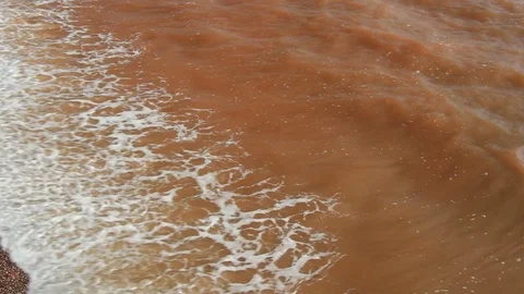 Red Beach Angled View Stock Footage 76942976