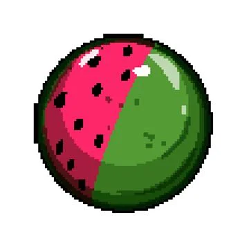 Red beach ball pixel art vector illustration Stock Illustration