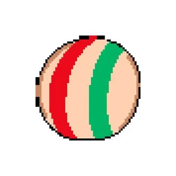 Red beach ball pixel art vector illustration Stock Illustration